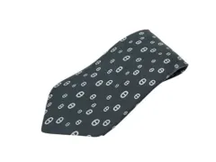 HERMES エルメス ネクタイ シェーヌダンクル ブラック系 シルク100％ メンズ 美品