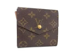 LOUIS VUITTON ルイヴィトン 三つ折り財布 ポルトモネビエ カルトクレディ M61660 ブラウン系 モノグラム レディース Wホック 美品