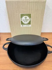 南部鉄器　及原　盛栄堂　ニューラウンド万能鍋　22cm　中古品のサムネイル
