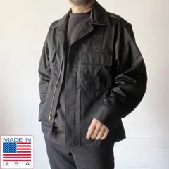 USA製 ポリス系 ジップアップ ショート ジャケット 黒 size44/L程度 ブラック TALONジップ アメリカ製 D153
