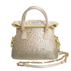 メゾンマルジェラMaison Margiela 11 5ACサテンラインストーン2WAYバッグ 生成りのサムネイル