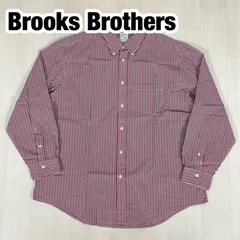 【使用感少】【大きいサイズ】Brooks Brothers ブルックスブラザーズ ギンガムチェック ボタンダウンシャツ XXL レッド 着丈82cm 肩幅53cm 身幅(脇下)70cm 袖丈63cm【古着】