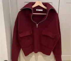 ZARA ハイネック ハーフジップ ニット