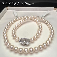 TASAKI アコヤ真珠 ネックレス 7.5 リボン パール シルバー テリ強