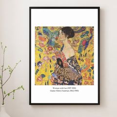 グスタフ・クリムト KLIMT 扇を持つ女性 サイン入り ポストカード