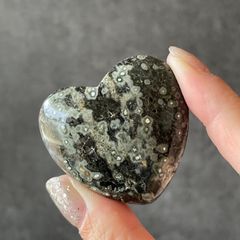 ドゥルージーアゲート ハート シュガー クリスタル チョコレート模様
