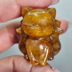 あ〜きゃん♬様 高品質 カーネリアン ネコ ねこ カービング - メルカリ