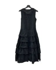 ピンクハウス PINK HOUSE 黒挟みレース サテンリボン ローンワンピース ドレス DRESS ONE-PIECE ティアード ピコット ピコフリル レトロ ゴスロリ ロリータ BLACK 黒 P0143FA04 ワンピース ブラック 104LT-454