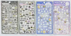 4枚セット　【国内正規品新品未開封】　カミオジャパン　ストーンつき　ジュエルプチドロップ　シール　ステッカー　シマエナガ　ミニパーツ　ふあみぃ
