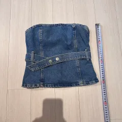 ザラ デニム チューブトップ M