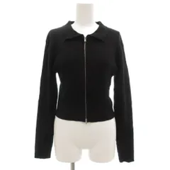 グレイル GRL ダブルジップ襟付ニット カットー M 長袖 黒 ブラック dr589 /GV