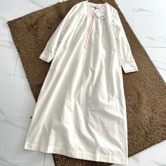 ☆新品、タグ付☆ハウスオブロータス 刺繍シャツワンピース カディ