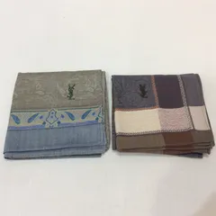 未使用☆YVES SAINT LAURENT イヴサンローラン メンズ ハンカチ2枚セット