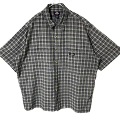CHM Dickies 半袖シャツ チェック柄 3XL ビッグサイズ ワーク ストリート コットン ポリエステル オーバーサイズ メンズ レディース ユニセックス 古着