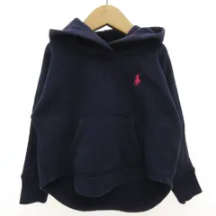 ラルフローレン RALPH LAUREN プルオーバーパーカー フーディー ポニー刺繍 裏起毛 男の子 100 紺 ネイビー /GV ■GY14