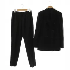 コムサデモード COMME CA DU MODE スーツ セットアップ ジャケット パンツ テーラード ダブル ウール M ブラック /CX ■OS