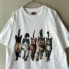 1994 rel e vant products猫柄 Tシャツ L総柄ネコ 1994 rel e vant products猫柄 Tシャツ L総柄ネコ - メルカリ