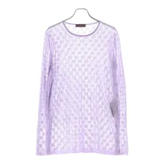 GUCCI (グッチ) GGクリスタル ファインシルク 長袖Tシャツ パープルのサムネイル