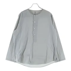HERMES (エルメス) ノーカラー長袖プルオーバーシャツ グレーのサムネイル