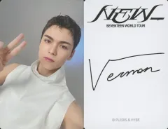 【中古】コレクションカード(男性) SEVENTEEN/バーノン(VERNON)/裏面印刷サイン入り/「SEVENTEEN WORLD TOUR [NEW_] ]トレーディングカード