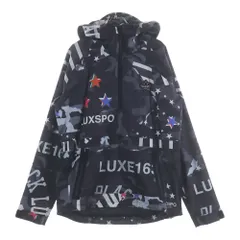AKM (エーケーエム) ×Brown Bunny LUXE163 ハーフジップ 総柄 フーデット ジャケット ブラック FV017のサムネイル