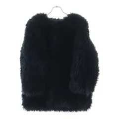 COMME des GARCONS (コムデギャルソン) 89AW AD1989 ノーカラー フェイクファージャケット コート ブラック GC-050160のサムネイル