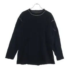 Y's for men (ワイズフォーメン) 90S ハンドステッチ クルーネック ニット セーター ブラック MH-K10-141のサムネイル