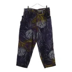 Yohji Yamamoto POUR HOMME (ヨウジヤマモト プールオム) フラノウール ワイドパンツ skull leaf スカルリーフ 総柄 ワイドパンツ パープル HK-P23-109のサムネイル