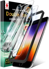 【数量限定】iPhone SE3 / iPhoneSE2 / iPhone8 7 ガラスフィルム 【3倍強い 硬度10H 二重強化ガラス】 日本製旭硝子 保護フィルム ガイド枠付き 2枚セット アイフォン 11 Pro/XS/X 対応 GFDS-CLR-02