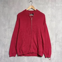 ユニクロ ドライバーズニット L 赤 フルジップ ハイネック セーター コットン100% 綿 UNIQLO メンズ レディース 兼用 カジュアル シンプル トレンド Y2K ビンテージ風 訳あり 部屋着 ルームウェア 春秋冬 匿名配送 送料無料のサムネイル