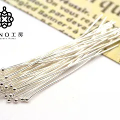 丸ピン  ホワイトシルバー　50ミリ　60ミリ　★アクセサリーパーツ 素材 材料 9ピン Tピン 丸ピン