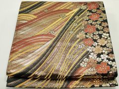 正絹六通柄袋帯‼️豪華西陣織 煌びやかな花金糸刺繍圧巻✨振袖オススメ