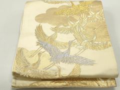 G820 美品 袋帯 六通 唐織 蘇州刺繍 金糸 松 正絹 和装 フォーマル帯