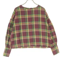 美品 merlot メルロー チェック柄 長袖 カットソー ピンク系 レディース 古着のサムネイル