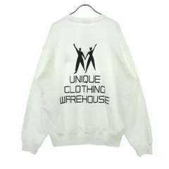 未使用 UNIQLO ユニクロ プリント 長袖 クルーネック スウェット L オフホワイト CLOTHING WAREHOUSE メンズ 古着のサムネイル