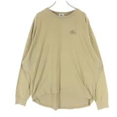 CAMP7 キャンプセブン ビッグプリント 長袖 クルーネック ロングテール カットソー L ライトブラウン メンズ 古着のサムネイル