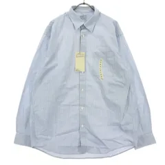 未使用 MUJI 無印良品 ストライプ柄 長袖 コットンシャツ L ブルー メンズ 古着