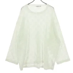 niko and... ニコアンド 長袖 レースジャガードプルオーバー カットソー L ホワイト レディース 古着