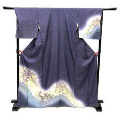 BY7212 青紫灰 訪問着 着物 正絹 入学式 お茶会 落款 菊 桜 楓 - メルカリ