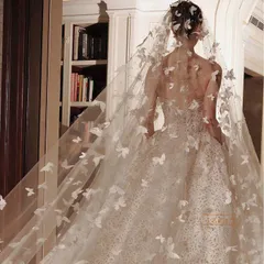 新品 ロングベール レディース ウエディングベール リボンベール ベール ロング リボン 結婚式 花嫁 シンプルウエディングヴェール ウエディングドレス ヘアアクセサリー かわいい シンプル 上品 写真 mlkll