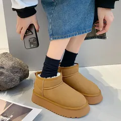 新品 もこもこ ムートンブーツ スノーブーツ ショートブーツ 防寒靴 撥水 防汚 防滑 保温 裏起毛 スノーシューズ ウィンターブーツ mlxtk