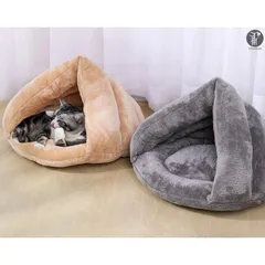 新品 犬 ペット猫 Lペットベッド 未使用 ハウス ふわふわ 暖か 猫ベッド 洗える ペット用品 ネコ キャット ベッド 寝袋 室内用 おしゃれ 猫用ベッド あったか 秋 mlisd