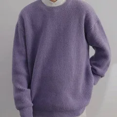 新品 ニット セーター メンズ ニットセーター クルーネック プルオーバー トップス 厚手 防寒 暖かい 長袖 無地 シンプル ベーシック カジュアル おしゃれ ゆったり 通学 通勤 ファッション 秋 秋物 冬 mltye
