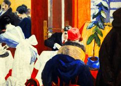 Edward Hopperエドワード・ホッパー ニューヨーク映画 印刷 複製画 絵画 ポスター 印刷 ポスター キャンバス ウォールアート 画像 絵画 現代 芸術 壁の絵 け ソファの背景絵画16x24inch 40x60cm ホーム キッチン
