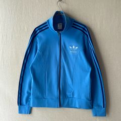 adidas トラックジャケット M ライトブルー ゴールド - メルカリ