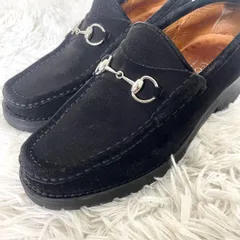 グッチ　GUCCI ローファー　ホースビット　23cm ブラック　黒　スエード