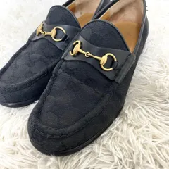 グッチ　GUCCI ホースビット　キャンバス　24.5cm ブラック　黒