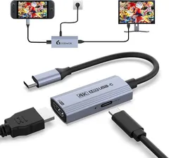 Guermok USB-C to HDMI 変換アダプター｜USB-C（オス）→ HDMI（メス）｜4K@60Hz映像出力・PD 100W急速充電対応｜Switch・携帯ゲーム機・iPad・スマートフォン・MacBook・テレビ・シルバー
