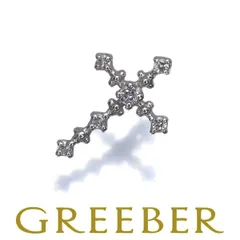  ダイヤ ダイヤモンド 0.10ct クロス ペンダントトップ K18WG #192384