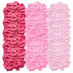 花びら 3000枚セット ピンク系 フラワーシャワー 薔薇 バラの花びら ローズ 造花 プロポーズ 飾り 結婚式 ウエディング ２次会 誕生日 お祝い クリスマス パーティー用飾り 桜吹雪 撮影 演出小物 人気 (３種ピンク)